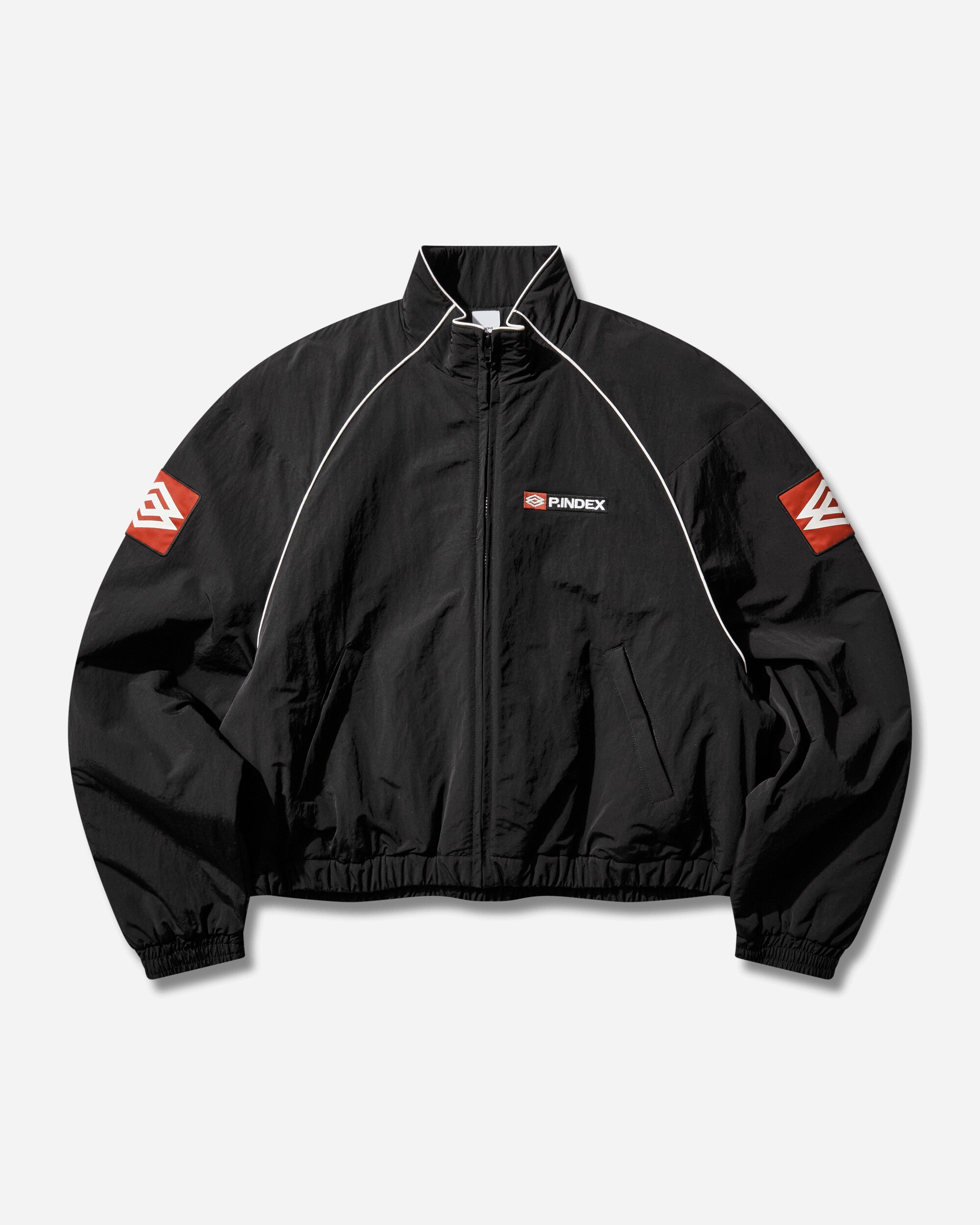 Protocol Index Exaggerated Shoulder Track Jacket Black