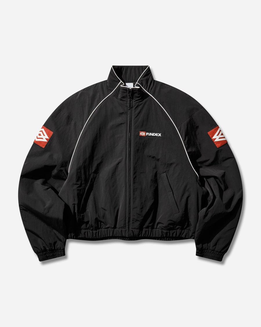Protocol Index Exaggerated Shoulder Track Jacket Black