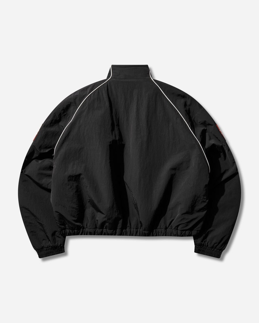 Protocol Index Exaggerated Shoulder Track Jacket Black, view 2