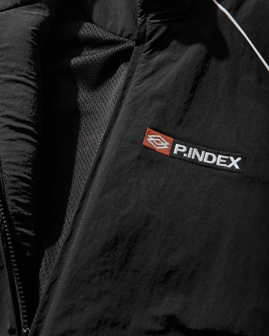 Protocol Index Exaggerated Shoulder Track Jacket Black, view 3