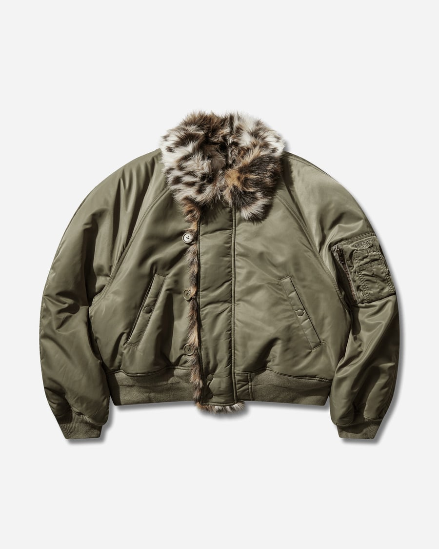 Protocol Index Exaggerated Shoulder Fur N2B Jacket Olive
