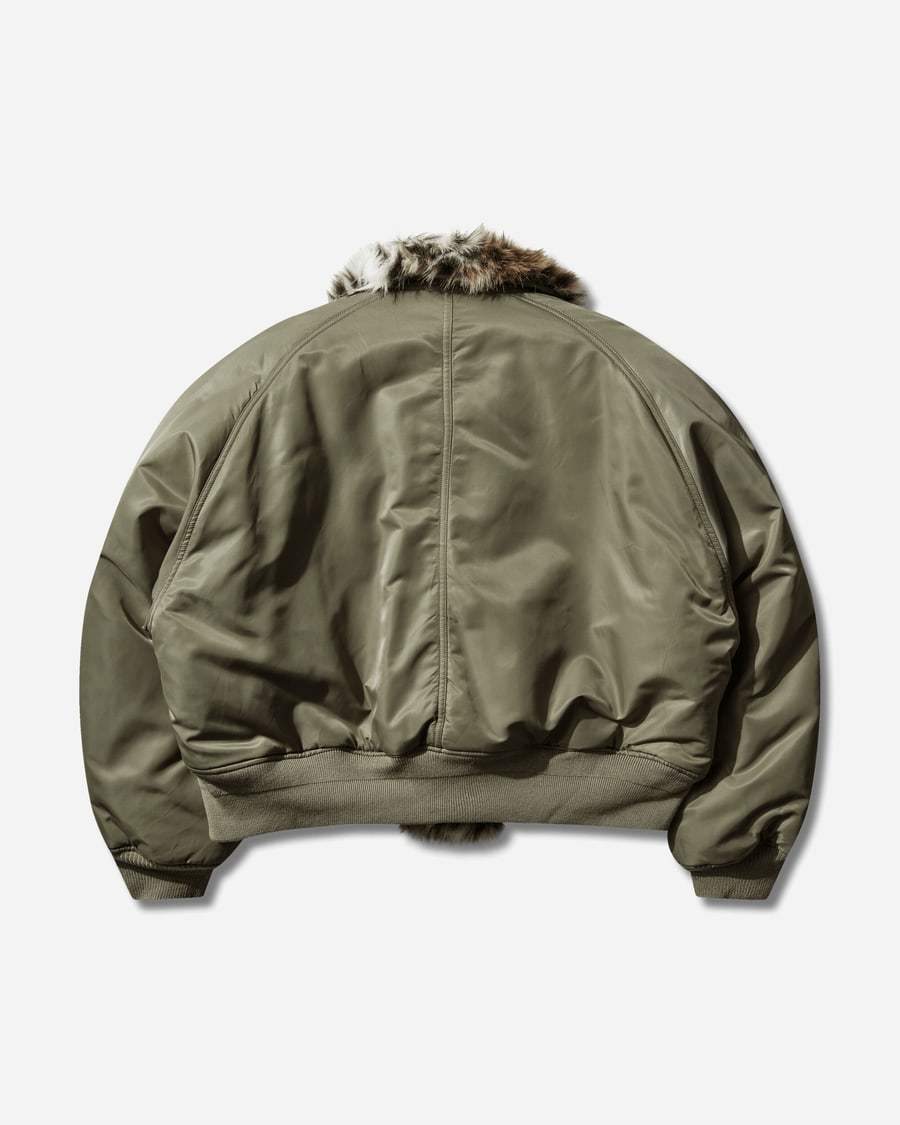 Protocol Index Exaggerated Shoulder Fur N2B Jacket Olive, view 2