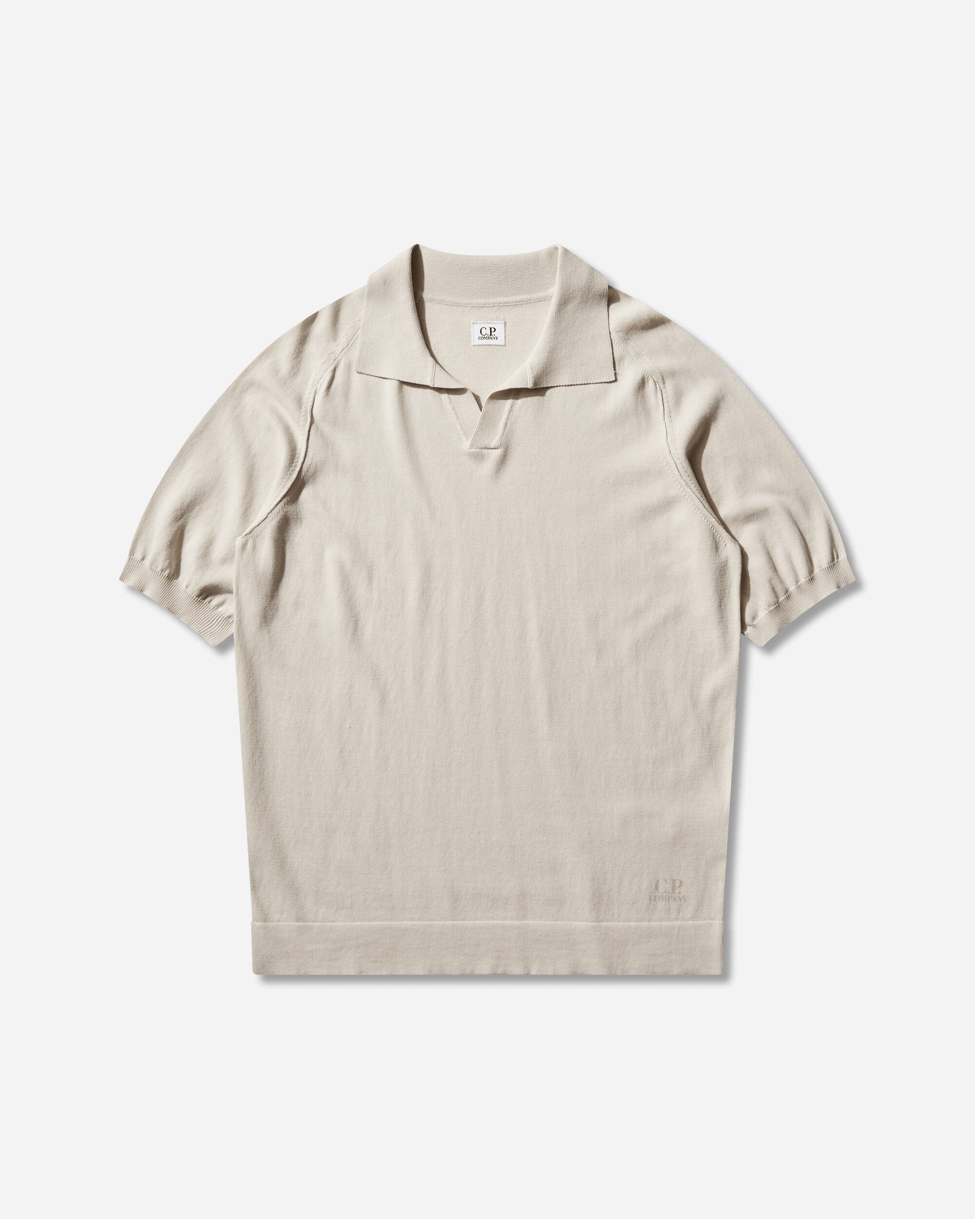C.P. Company Men's Cotton Crepe Shortsleeve Polo Frozen Dew