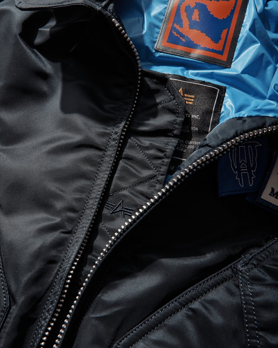 GR10K Alpha Industries CWU-45 Bomber Jacket Rep Navy, view 4