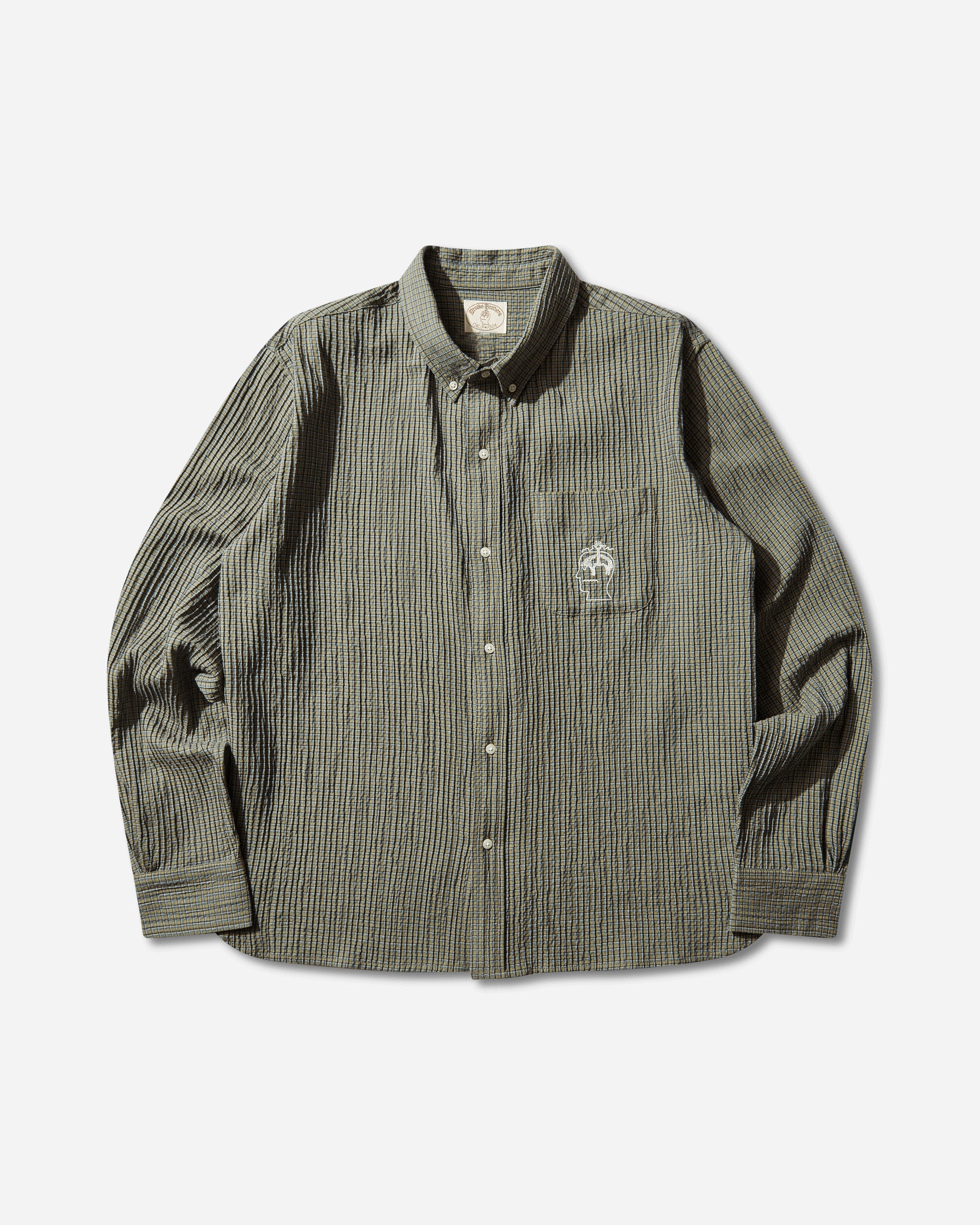 Brain Dead Brooks Brothers California Check Oxford Button Up Shirt Green