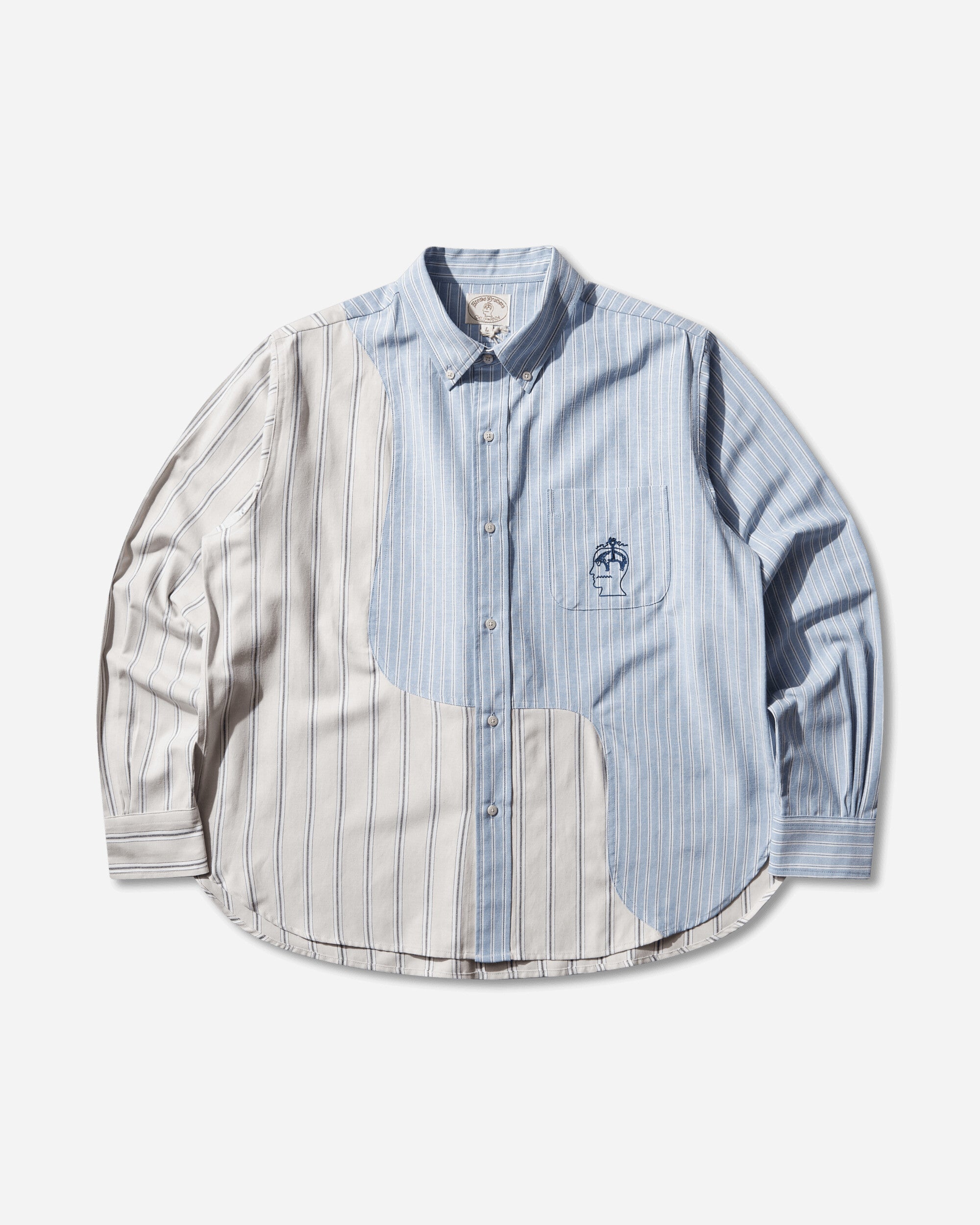 Brain Dead Brooks Brothers California Panel Oxford Button Up Shirt Light Blue