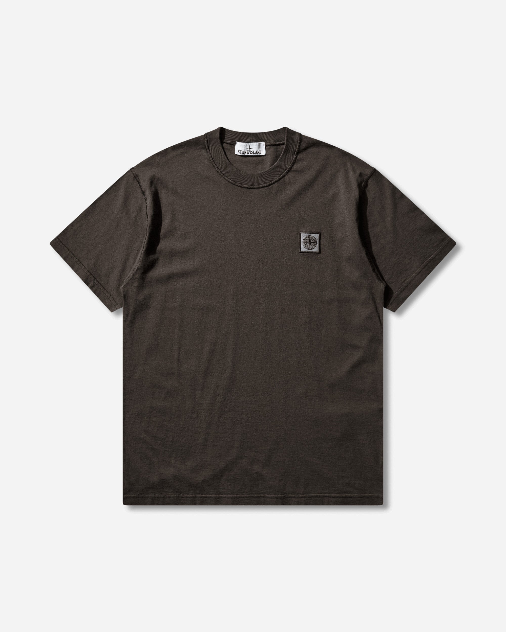 Stone Island Men's Organic Cotton Jersey 'FISSATO' Effect T-Shirt Charcoal