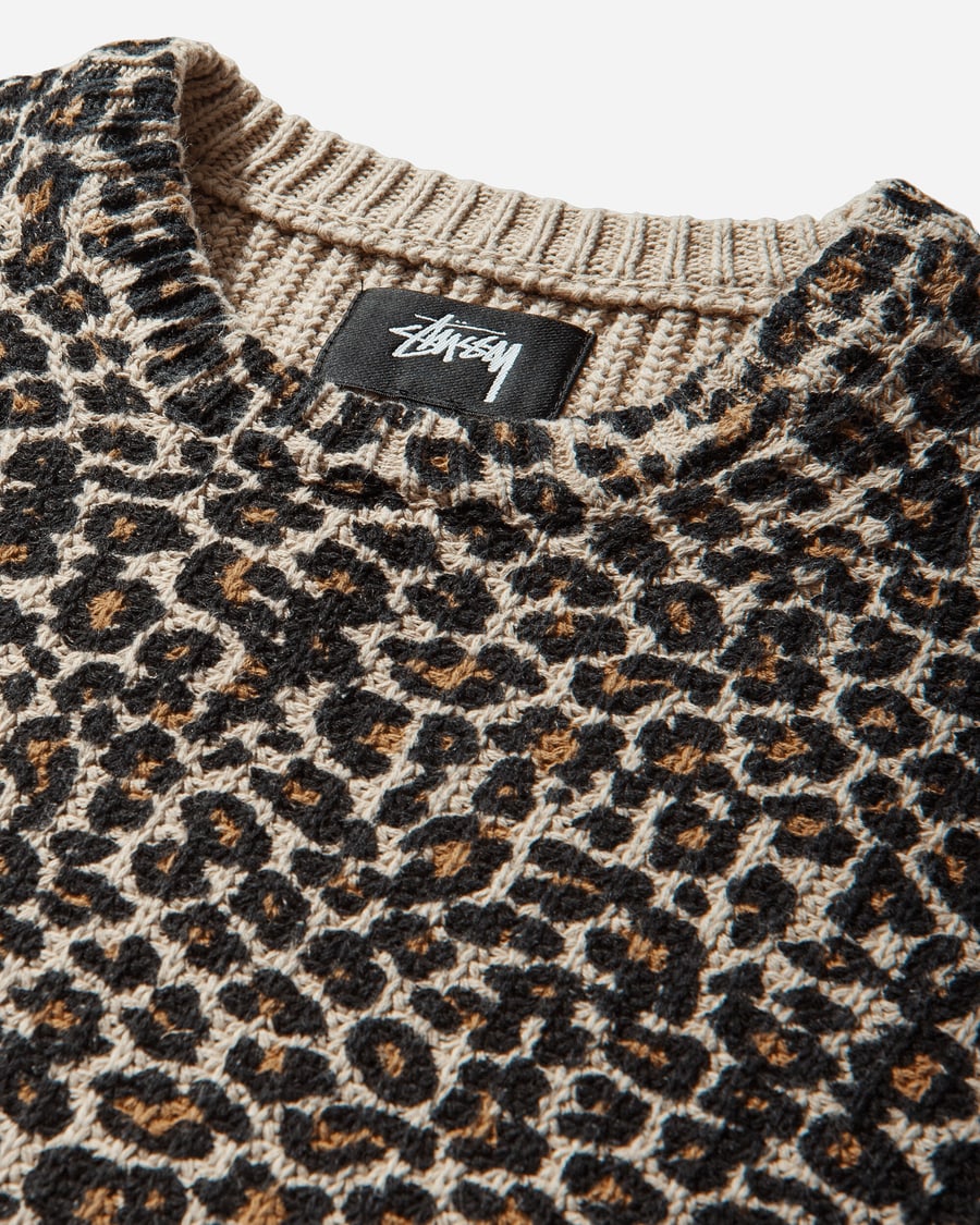 Stüssy Leopard Sweater Beige, view 3