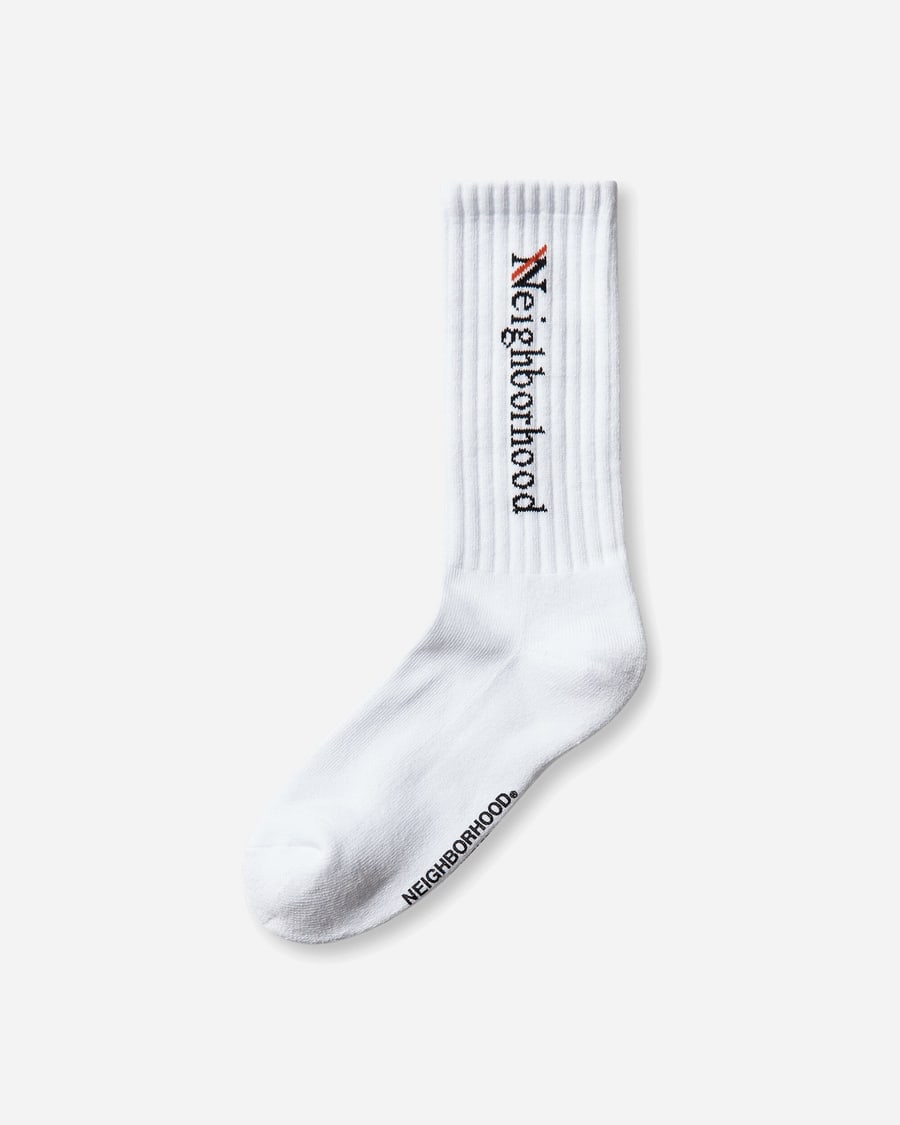 Neighborhood Logo Socks White, view 2