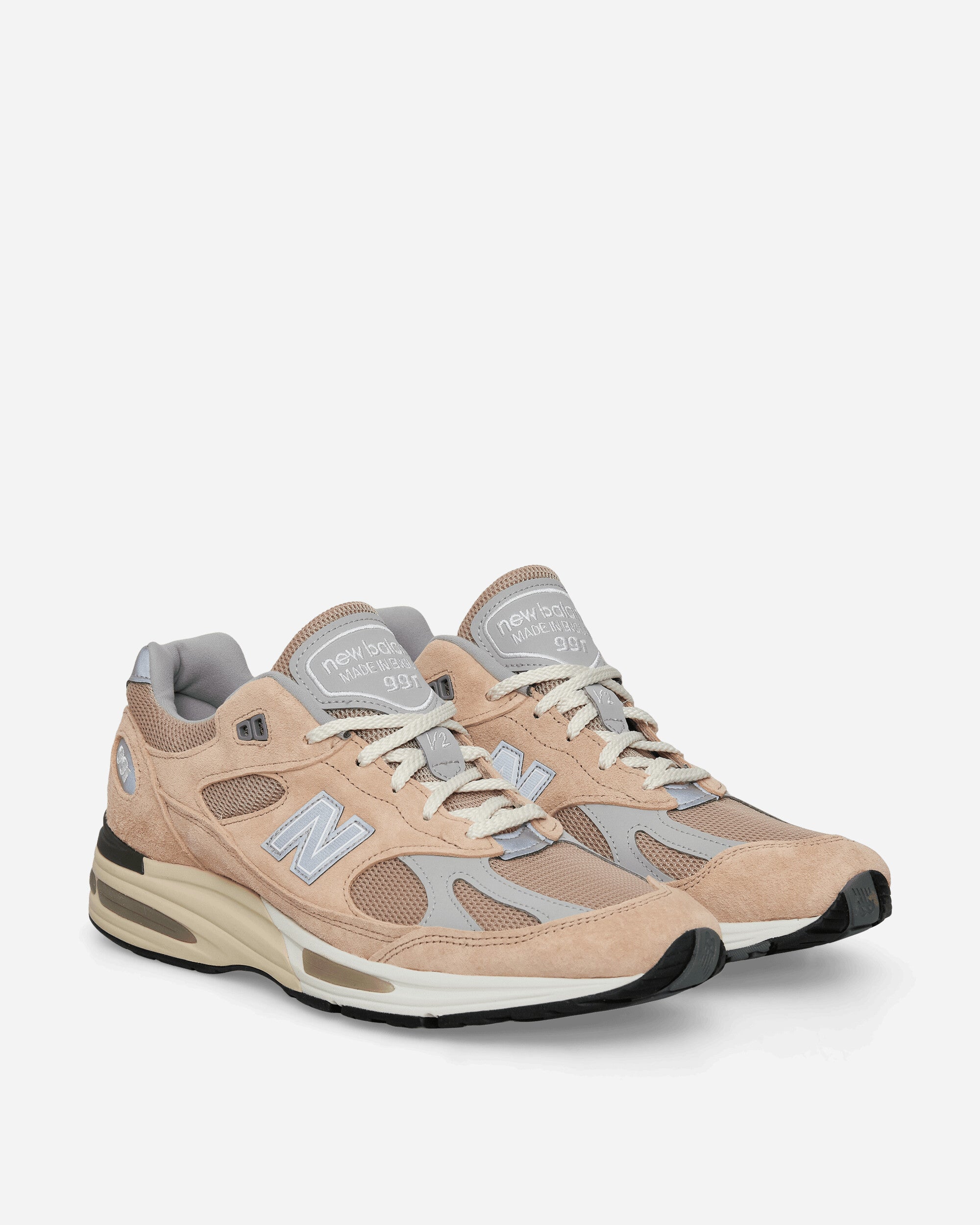 New Balance Made in UK 991v2 Sneakers Cuban Sand / Harbor Mist / Silver, view 2