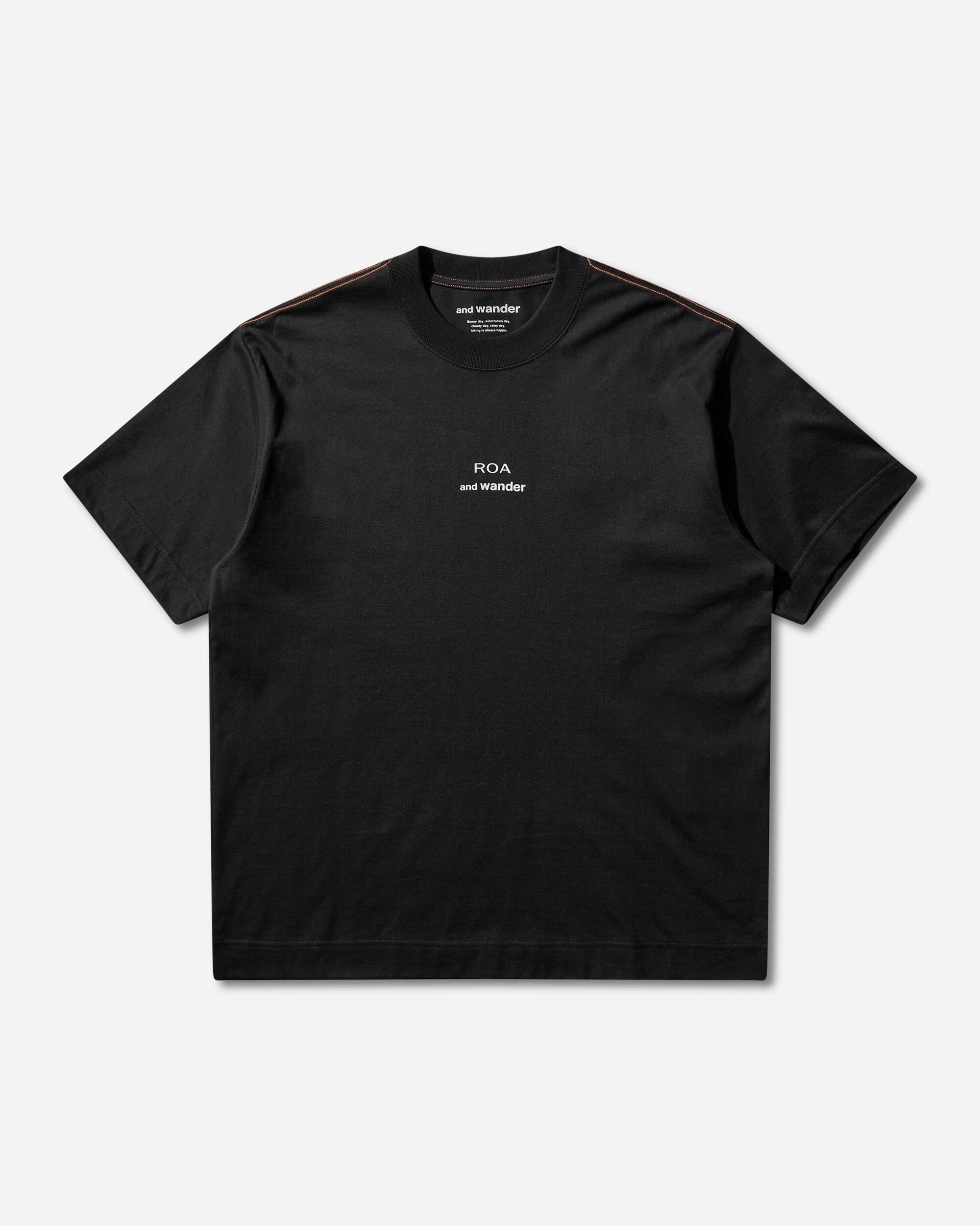 ROA and wander Logo Printed T-Shirt Black