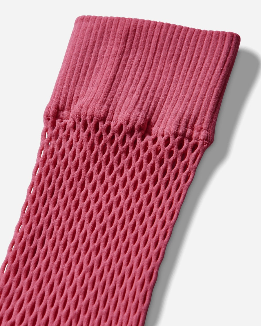 Comme Des Garçons Homme Plus Nylon Mesh Long Socks Pink, view 3