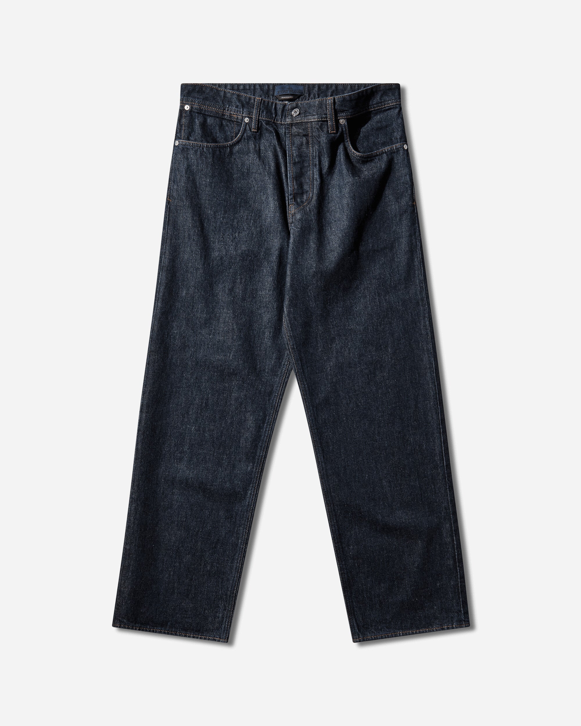 Stone Island Men's Indigo Denim-Rinsed Loose Fit Jeans Blue Rinse