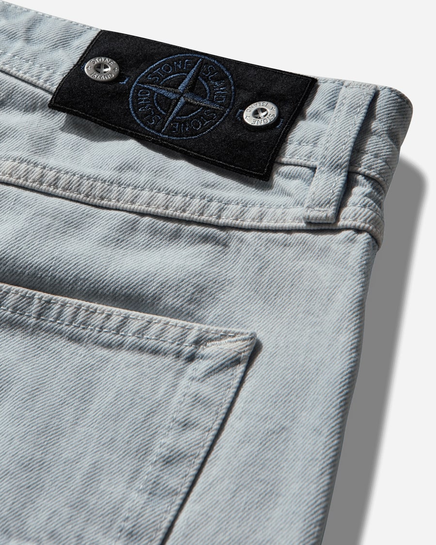 Stone Island Men's Indigo Denim-Ultra Bleached Regular Fit Jeans Blue Extra Bleach, view 3