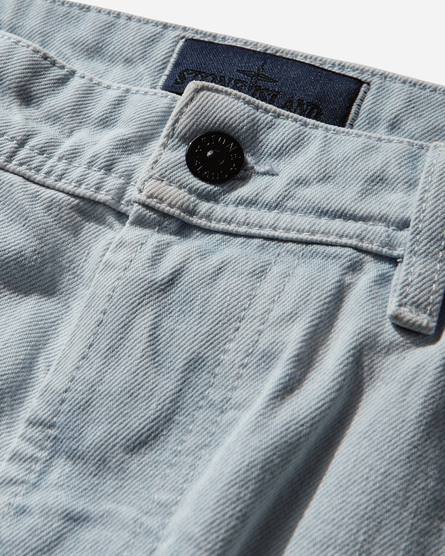 Stone Island Men's Indigo Denim-Ultra Bleached Regular Fit Jeans Blue Extra Bleach, view 4