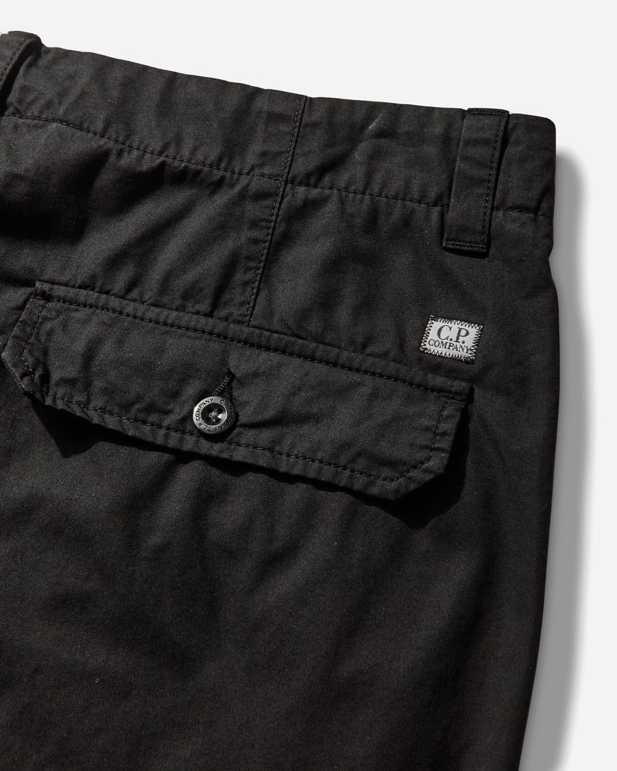 C.P. Company Men's Cotton Gabardine Cargo Pants Black, view 3
