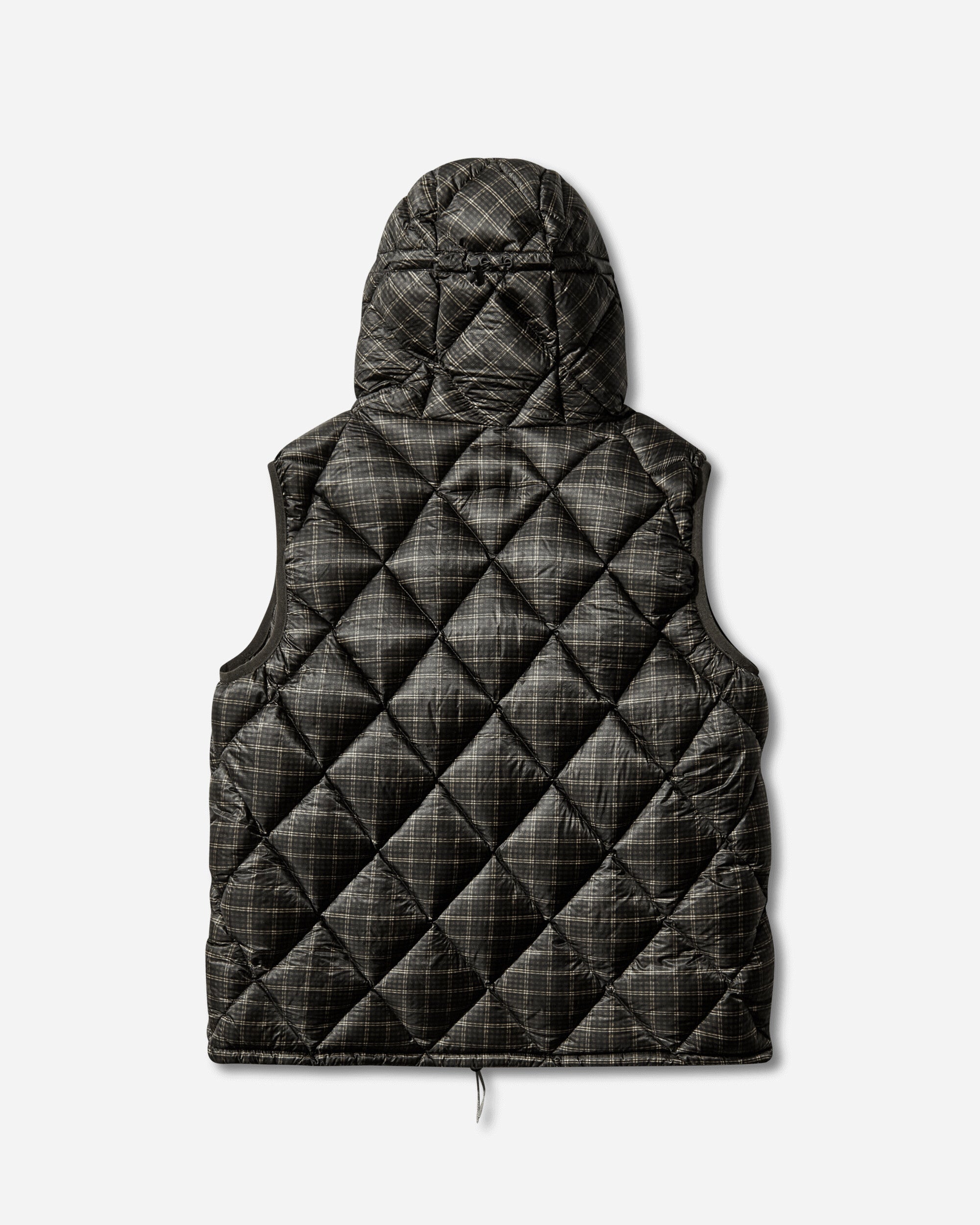 ROA Men's Nuna 600 Fill Power Printed Check Hooded Down Vest Anthracite, view 2