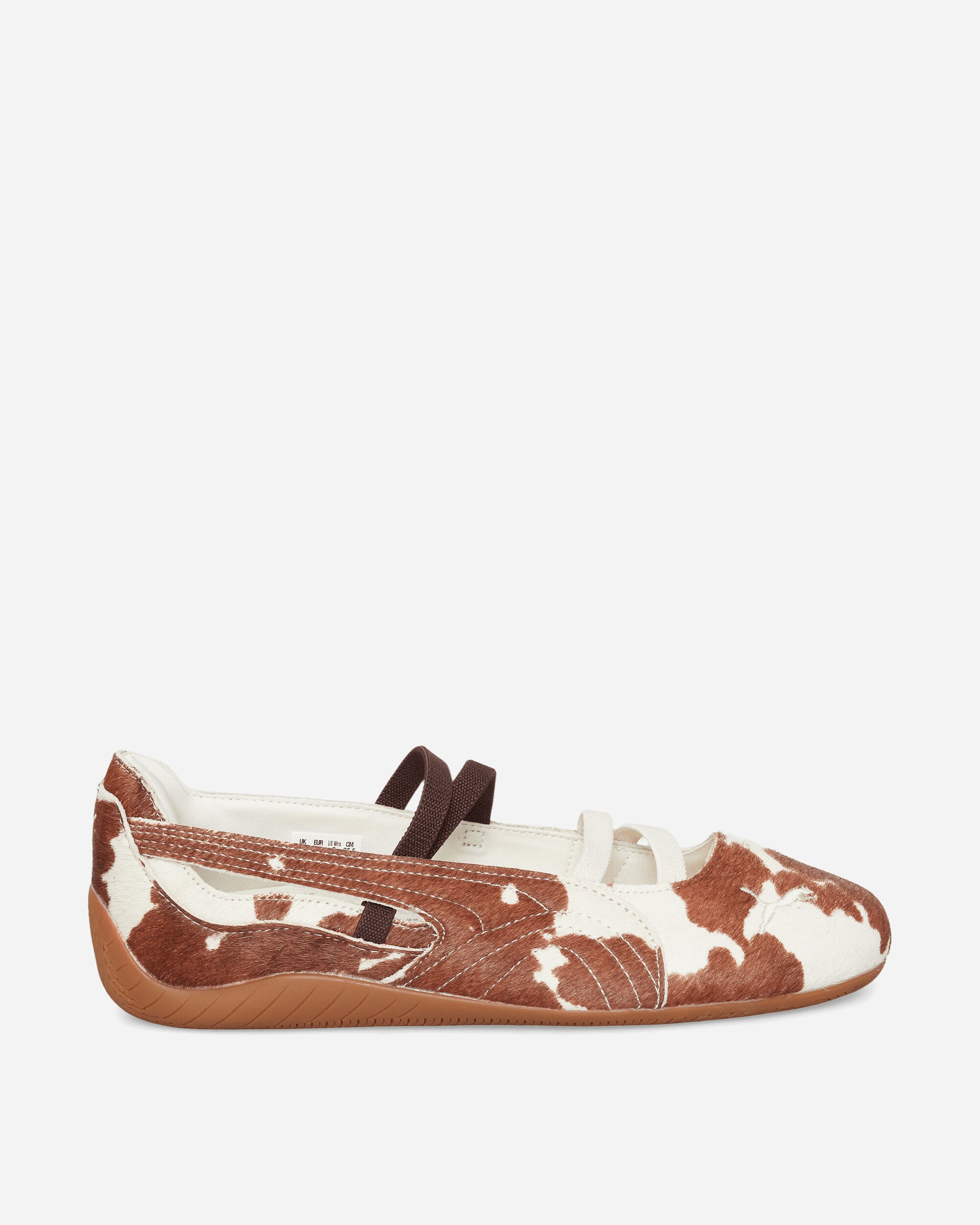 Puma Women's Speedcat Ballet Cow Print Shoes Chocolate Brown / Warm White