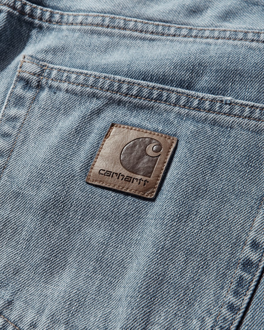Carhartt WIP Men's Aaron Pants Blue (Burst Washed), view 3