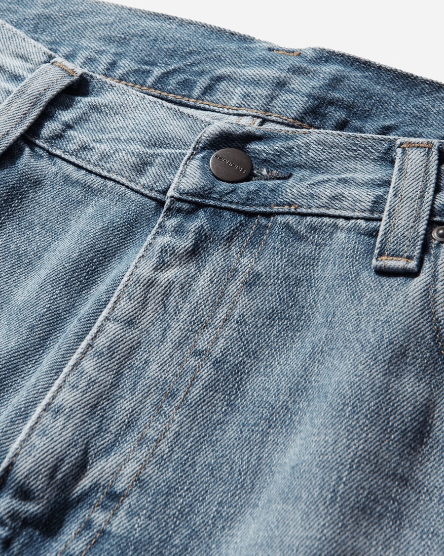 Carhartt WIP Men's Aaron Pants Blue (Burst Washed), view 4