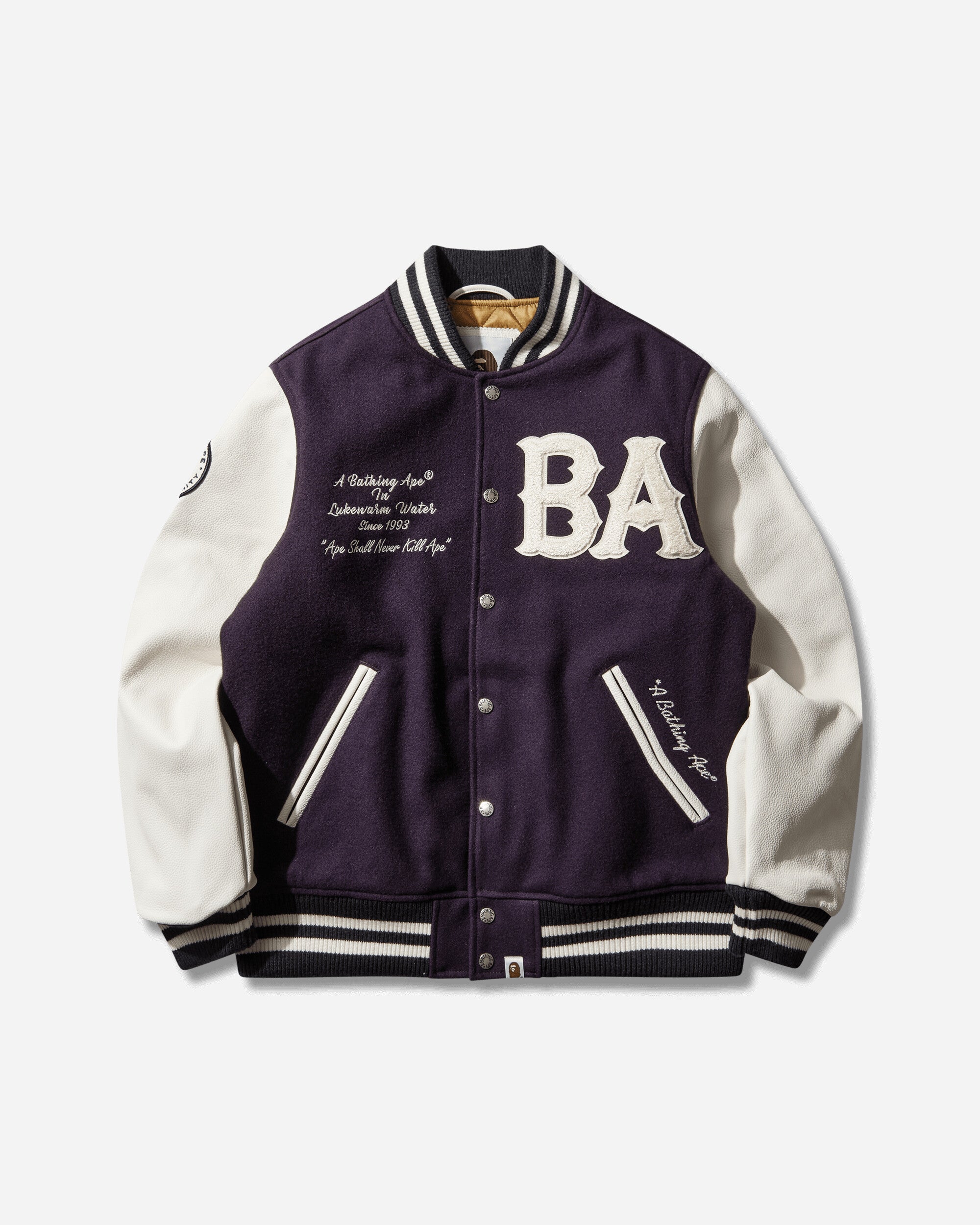 A Bathing Ape Men's Statue Of Liberty Varsity Jacket Purple