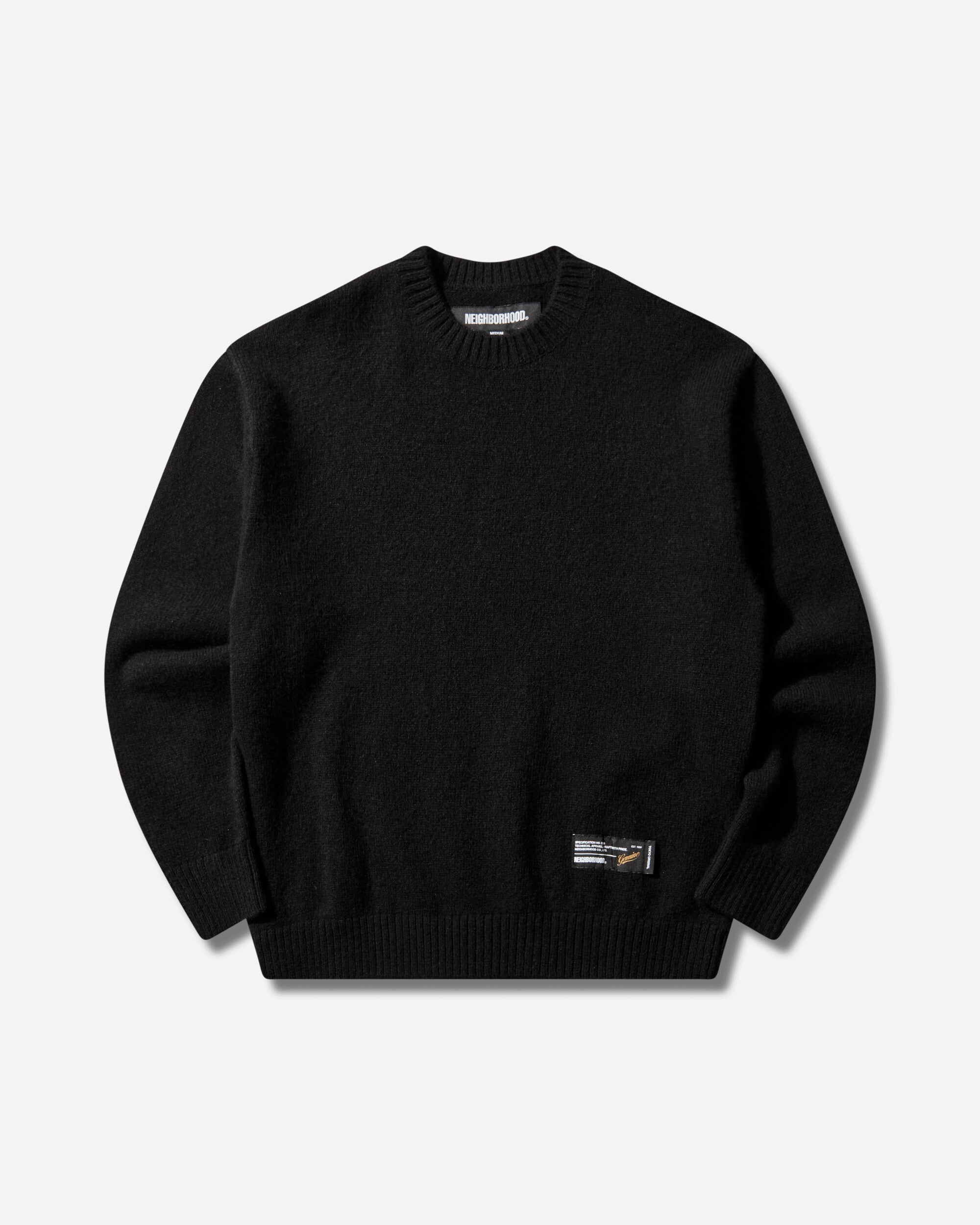 Neighborhood Men's Plain Crewneck Sweater Black