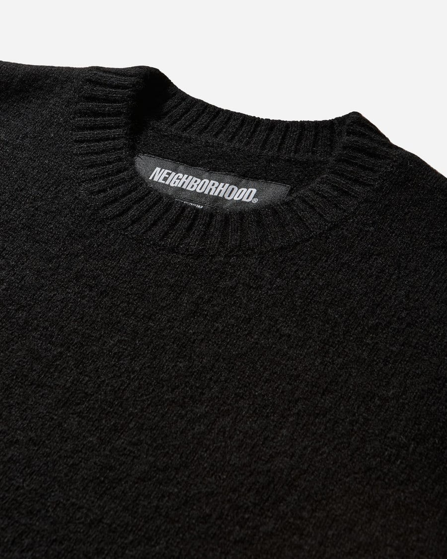 Neighborhood Men's Plain Crewneck Sweater Black, view 3