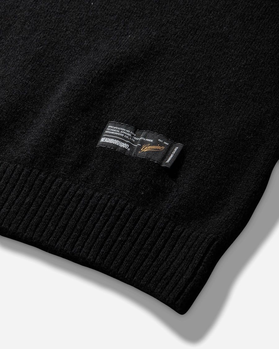 Neighborhood Men's Plain Crewneck Sweater Black, view 4