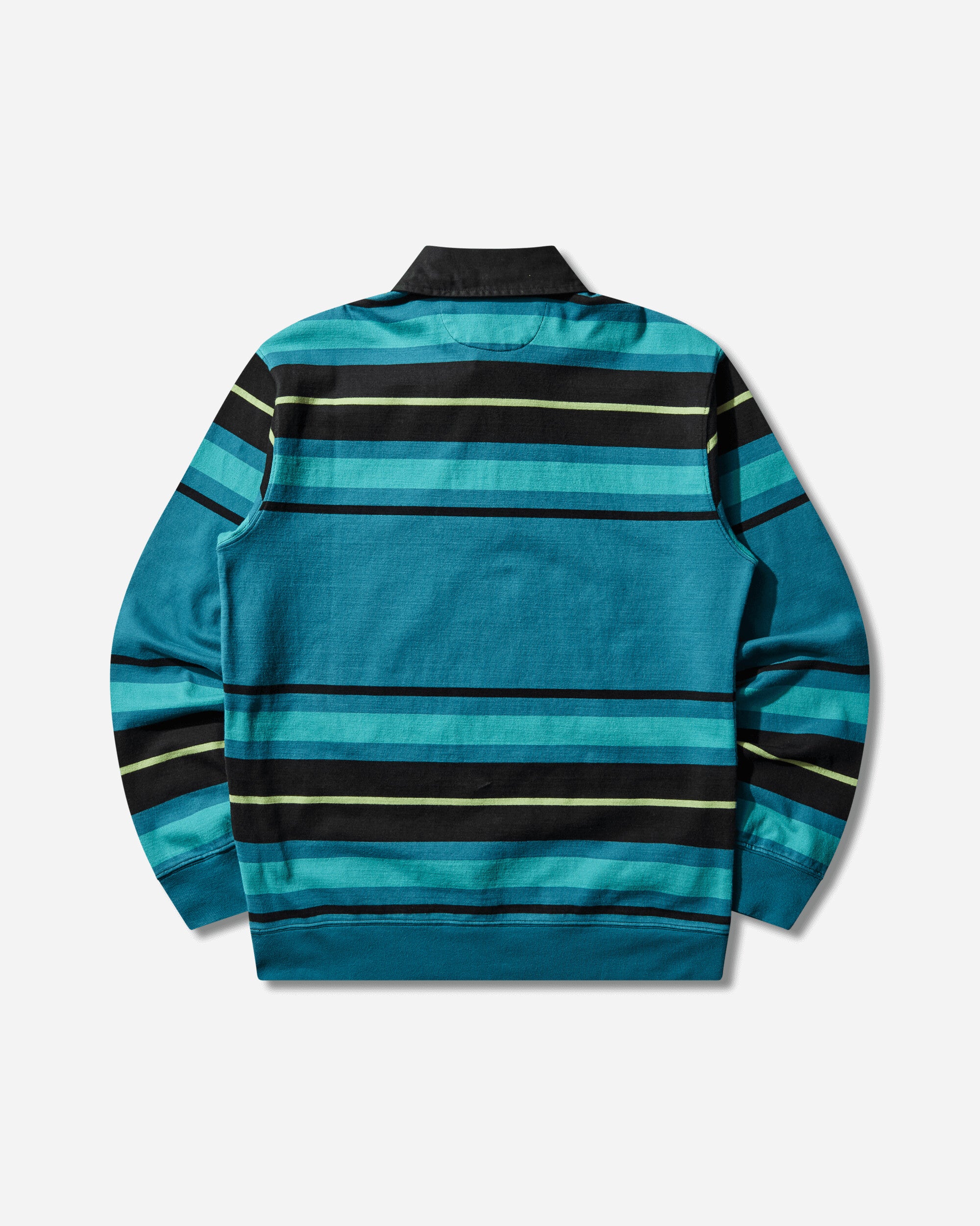 No Problemo Striped Longsleeve Rugby Shirt Aqua, view 2