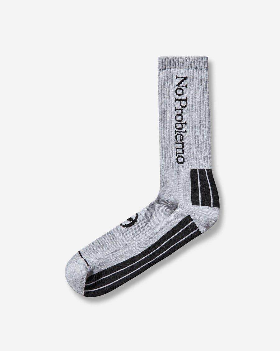No Problemo Logo Socks Grey Marl, view 2