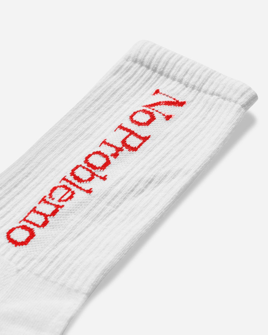 No Problemo Logo Socks White, view 3