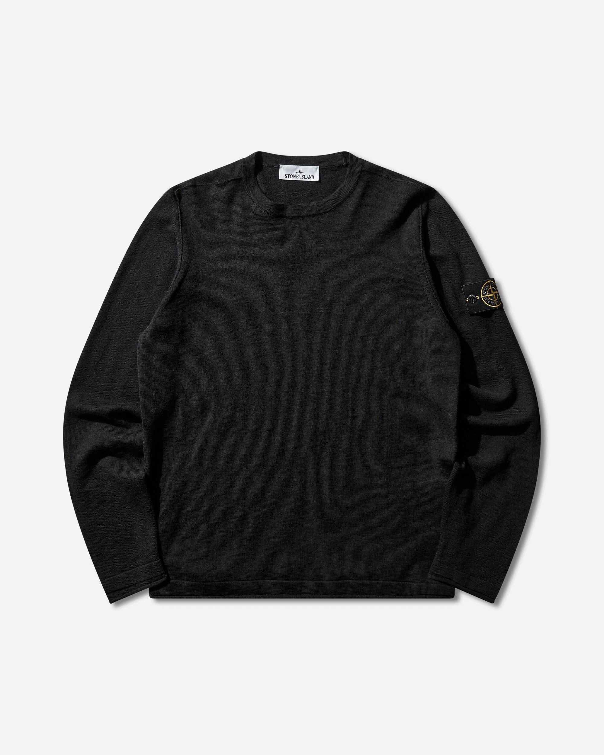 Stone Island Men's Organic Cotton With Nylon Crewneck Sweater Black