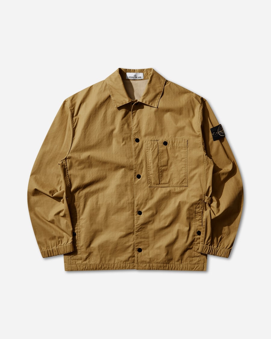 Stone Island Men's Double-Coated Cotton Ripstop Overshirt Mustard