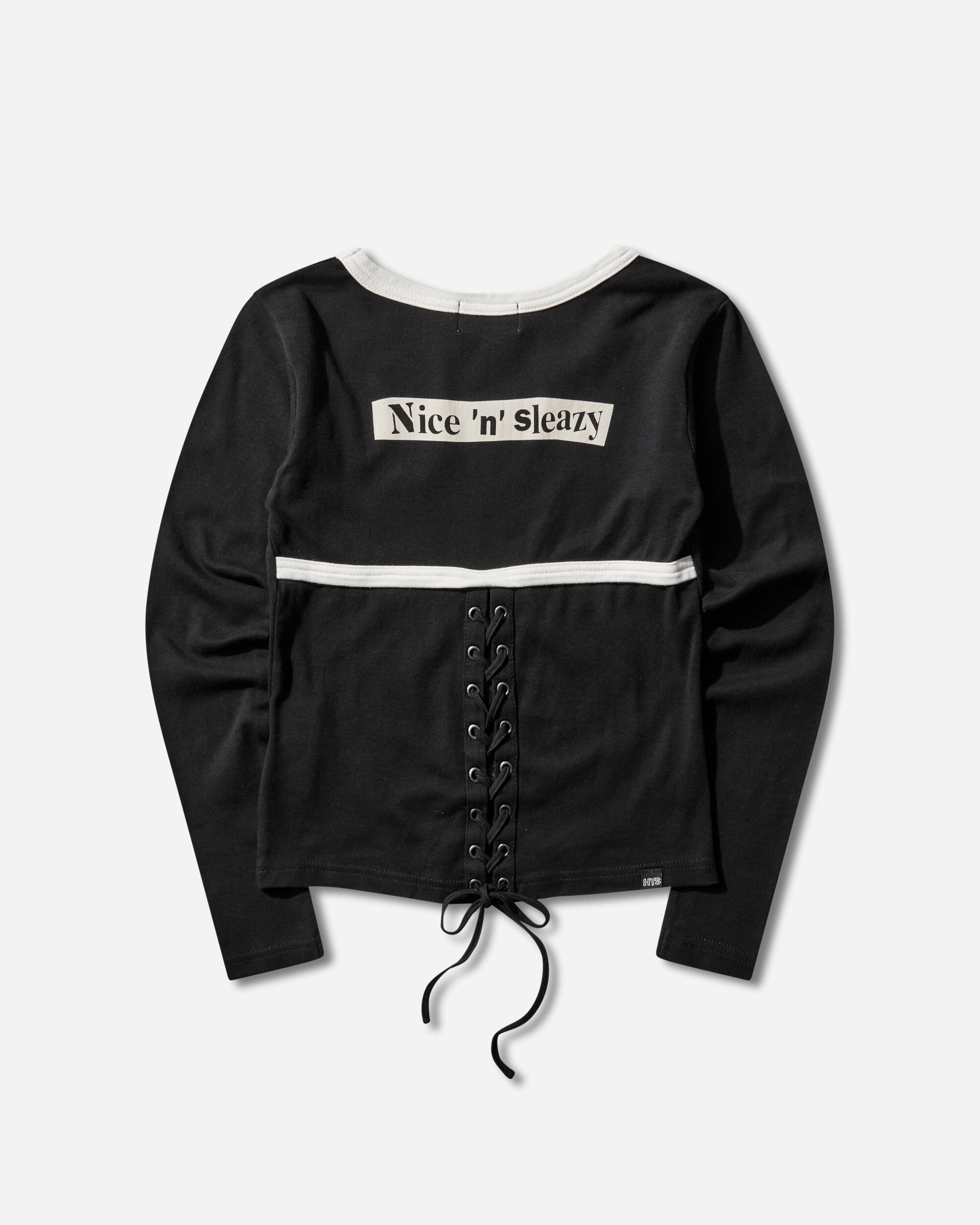 Hysteric Glamour Women's Bunny Girl Lace-Up Baby T-Shirt Black, view 2