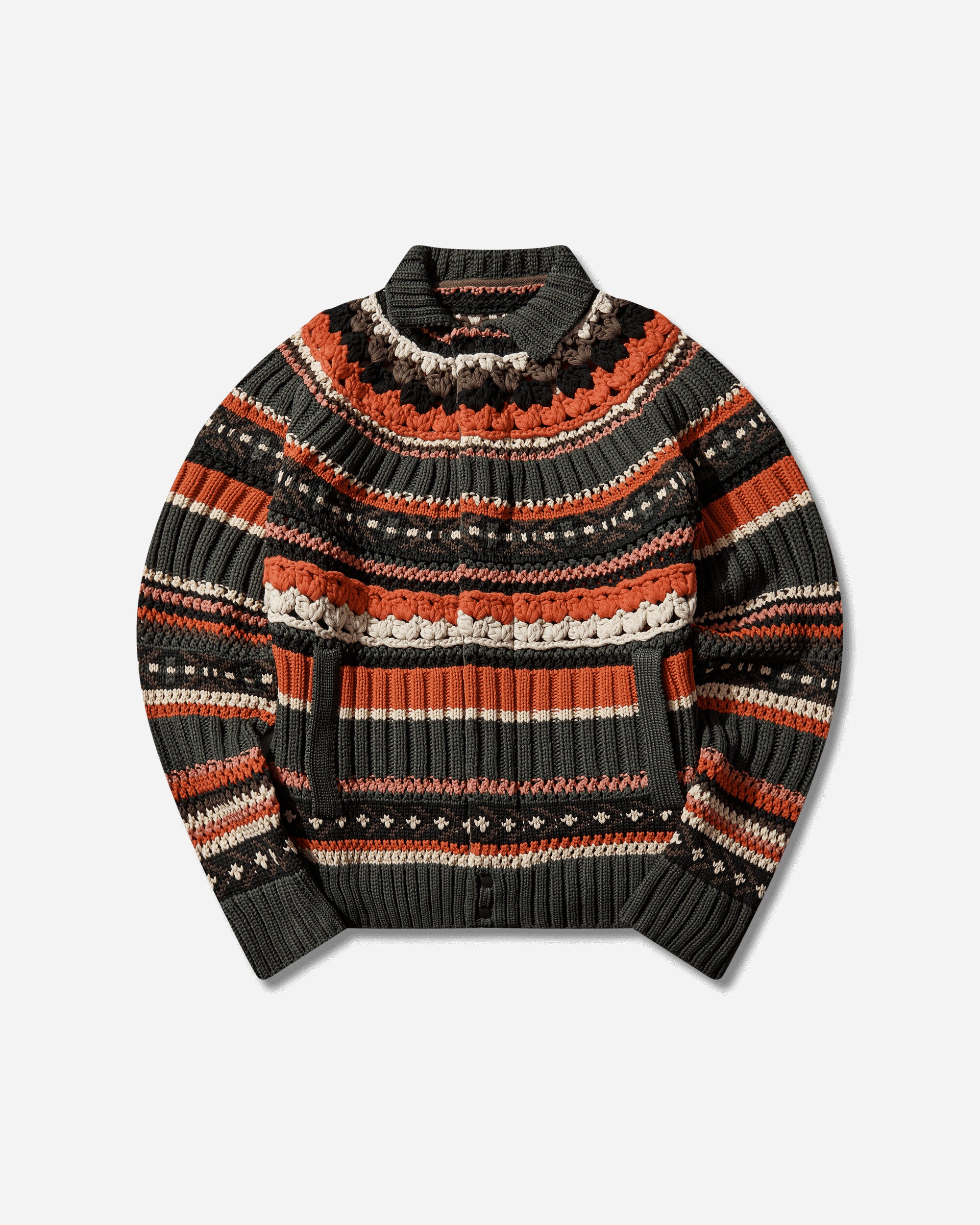 sacai Men's Mix Knit Blouson Khaki