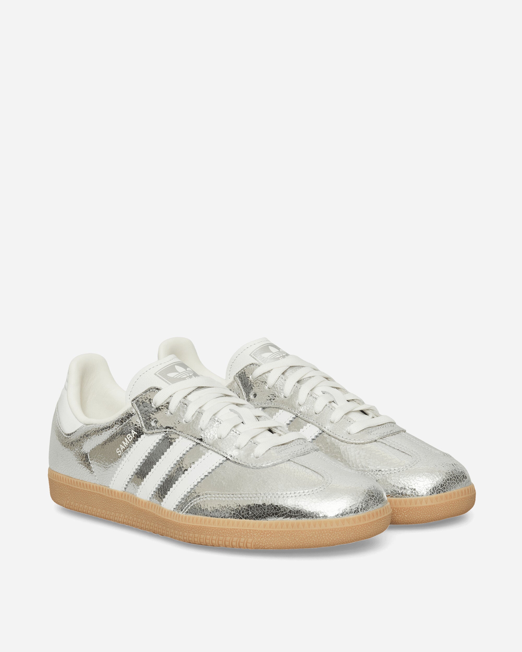 adidas Women's Samba OG Sneakers Silver Metallic / Cloud White, view 2