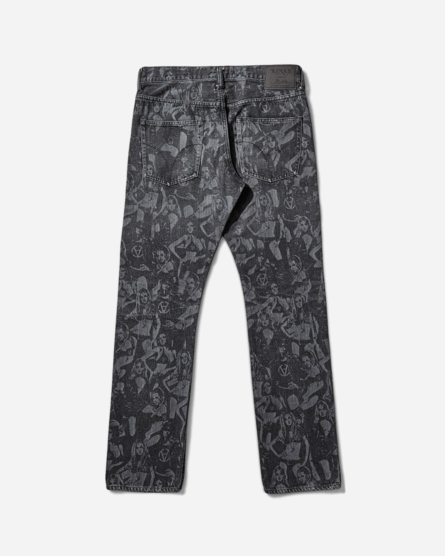 Hysteric Glamour Slam Jam Hysteric Angels Screen Print Denim Pants Black, view 2