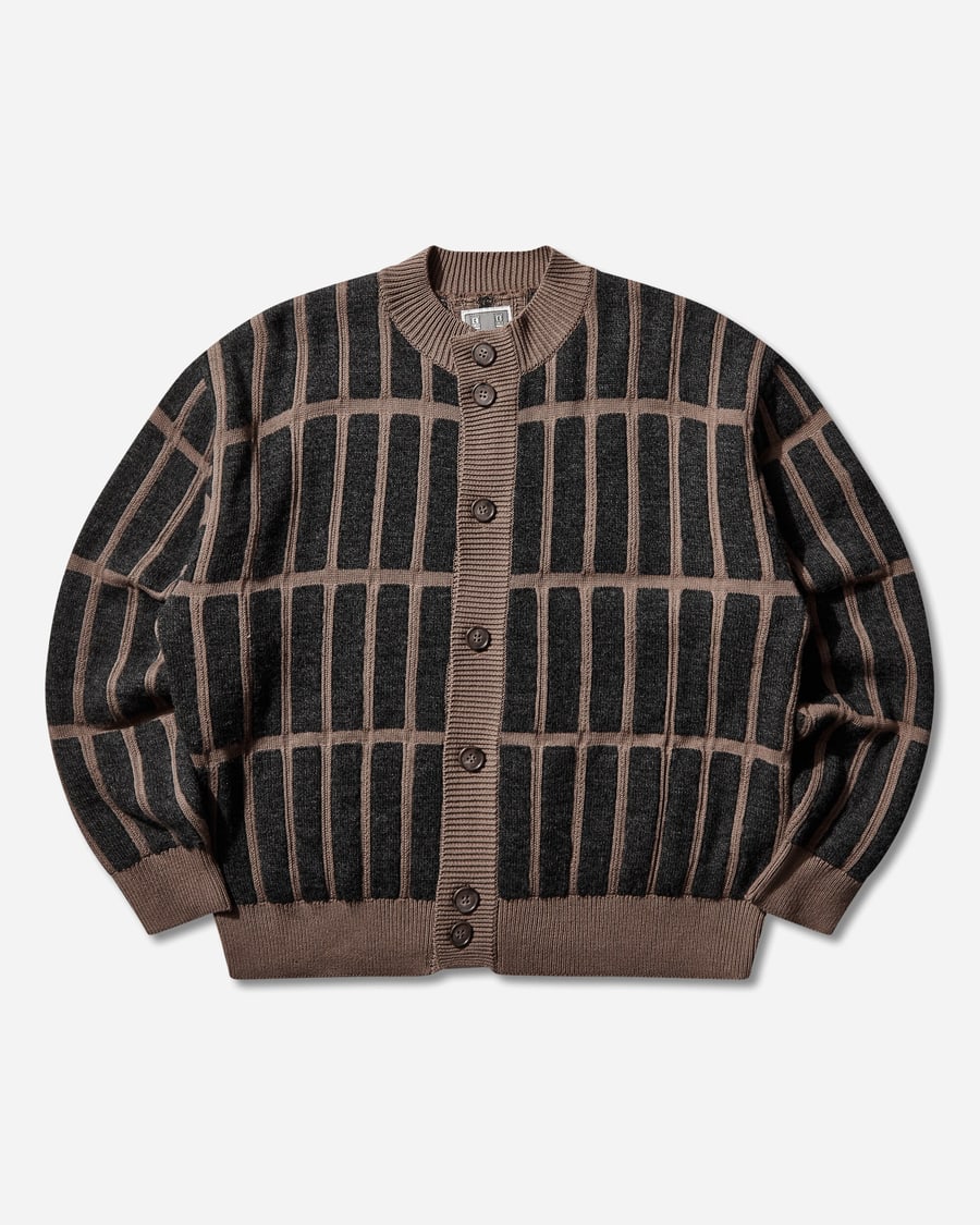 Cav Empt Men's Rectangular Bar Knit Cardigan Brown