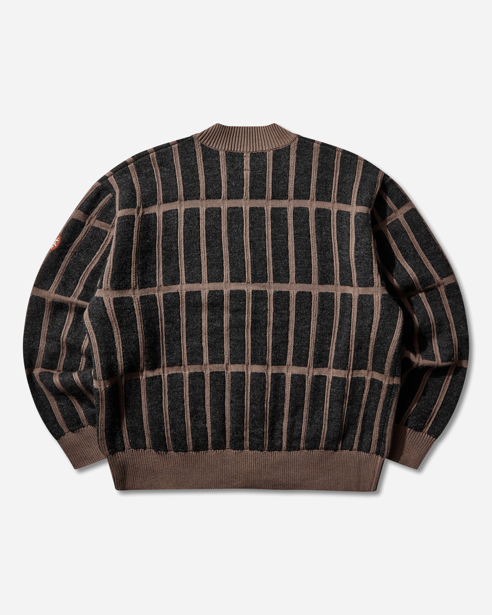 Cav Empt Men's Rectangular Bar Knit Cardigan Brown, view 2