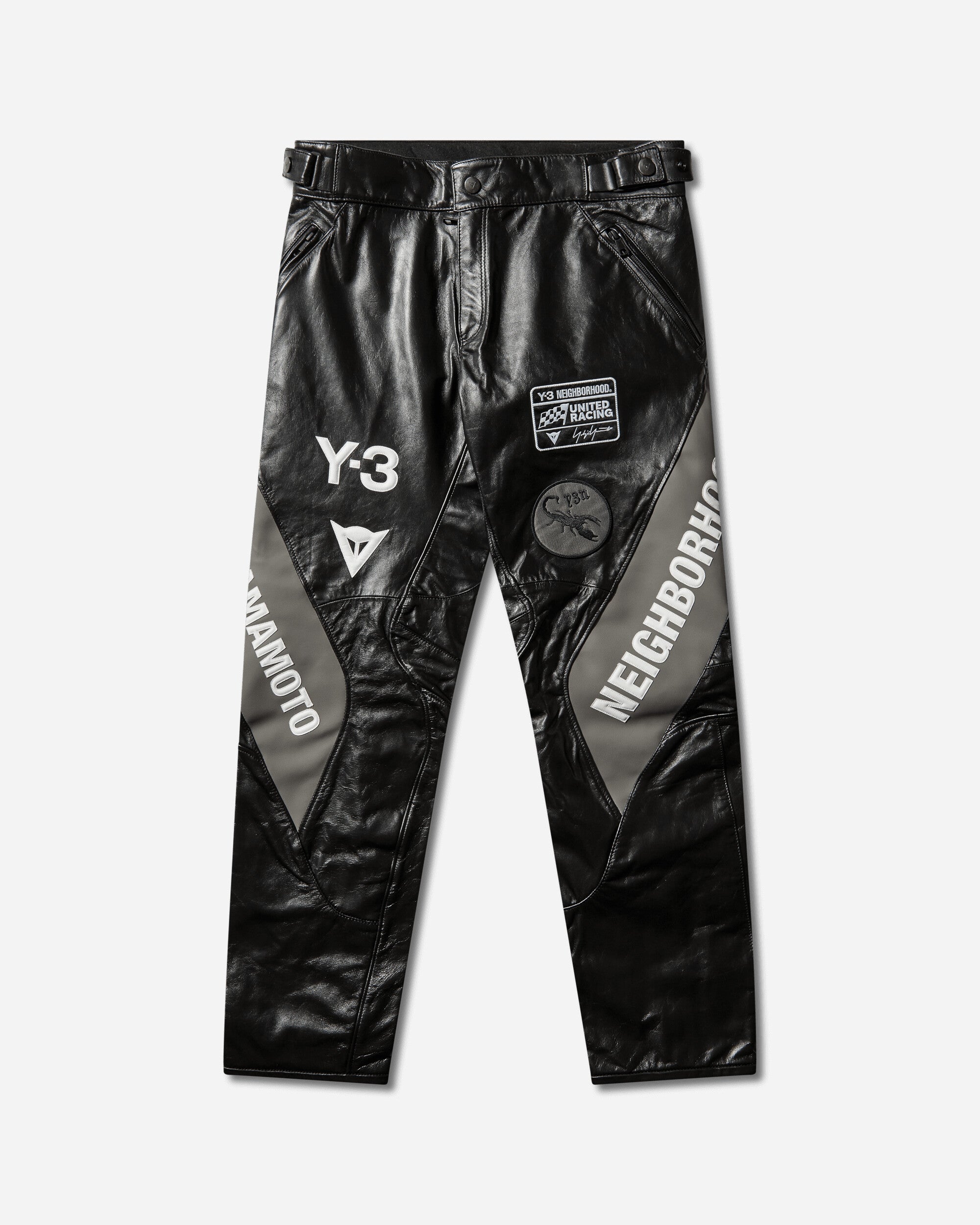 adidas Men's Y-3 x Neighborhood Dainese Leather Racer Pants Black