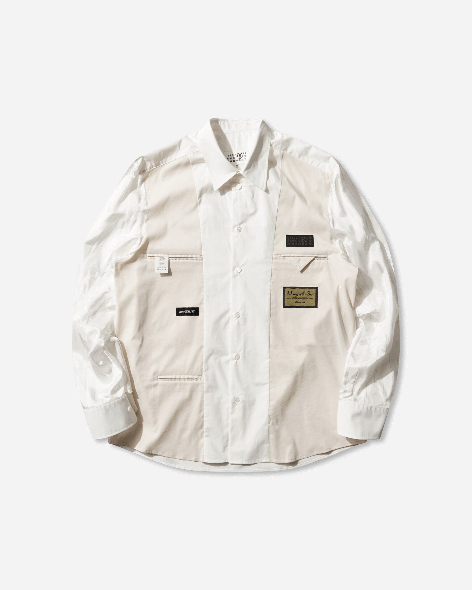MM6 Maison Margiela Men's Label Patch Poplin Shirt White