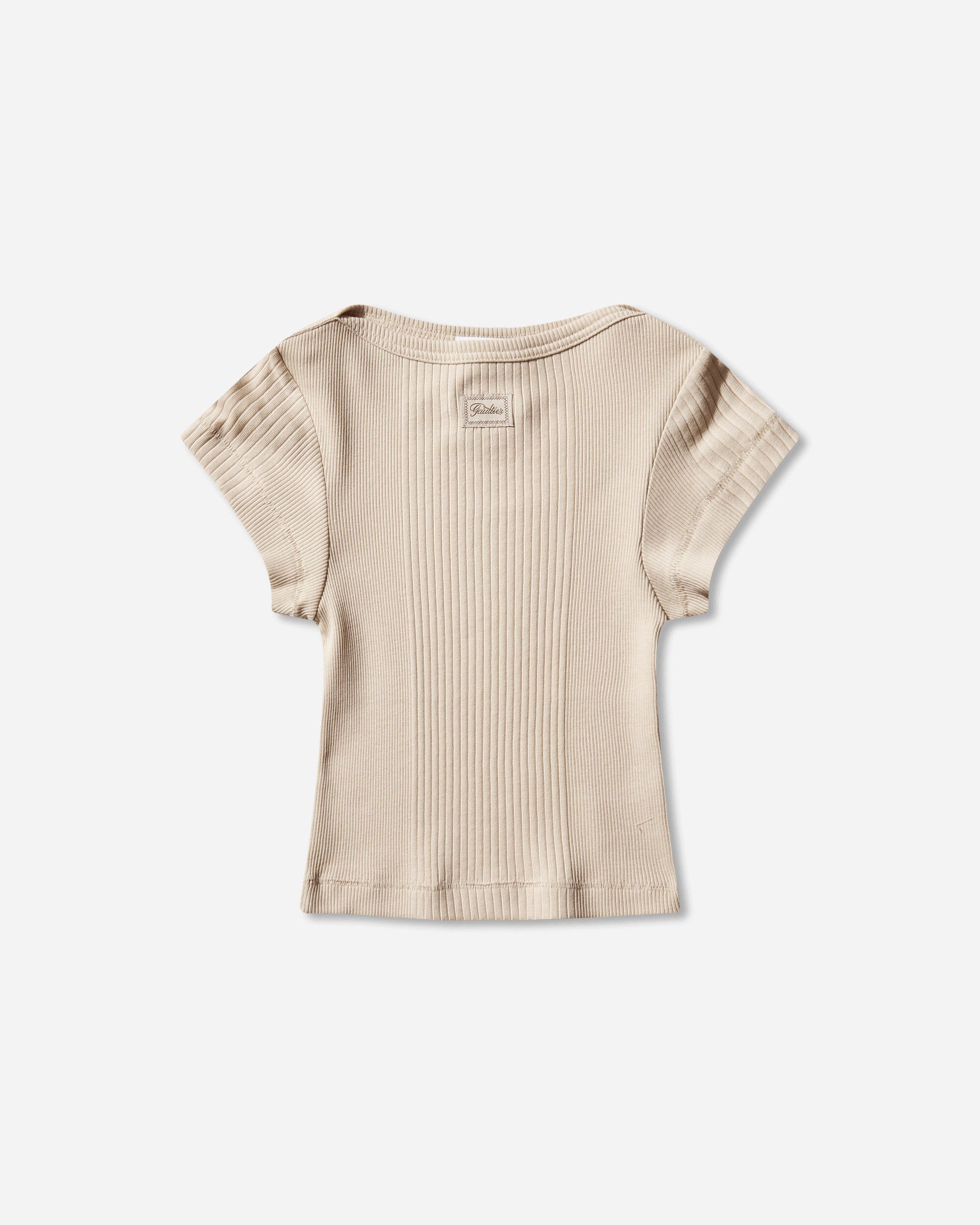 Jean Paul Gaultier Women's Logo Patch Baby T-Shirt Beige
