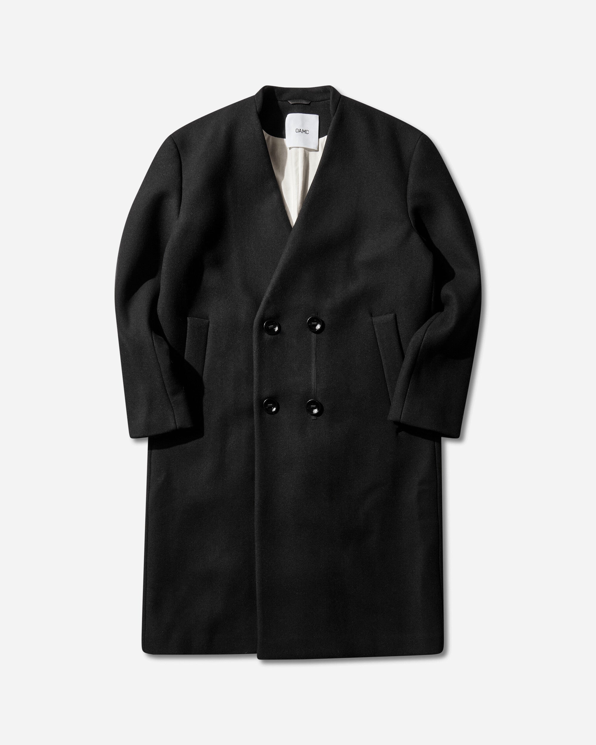 OAMC Men's Double Breasted Wool Coat Black