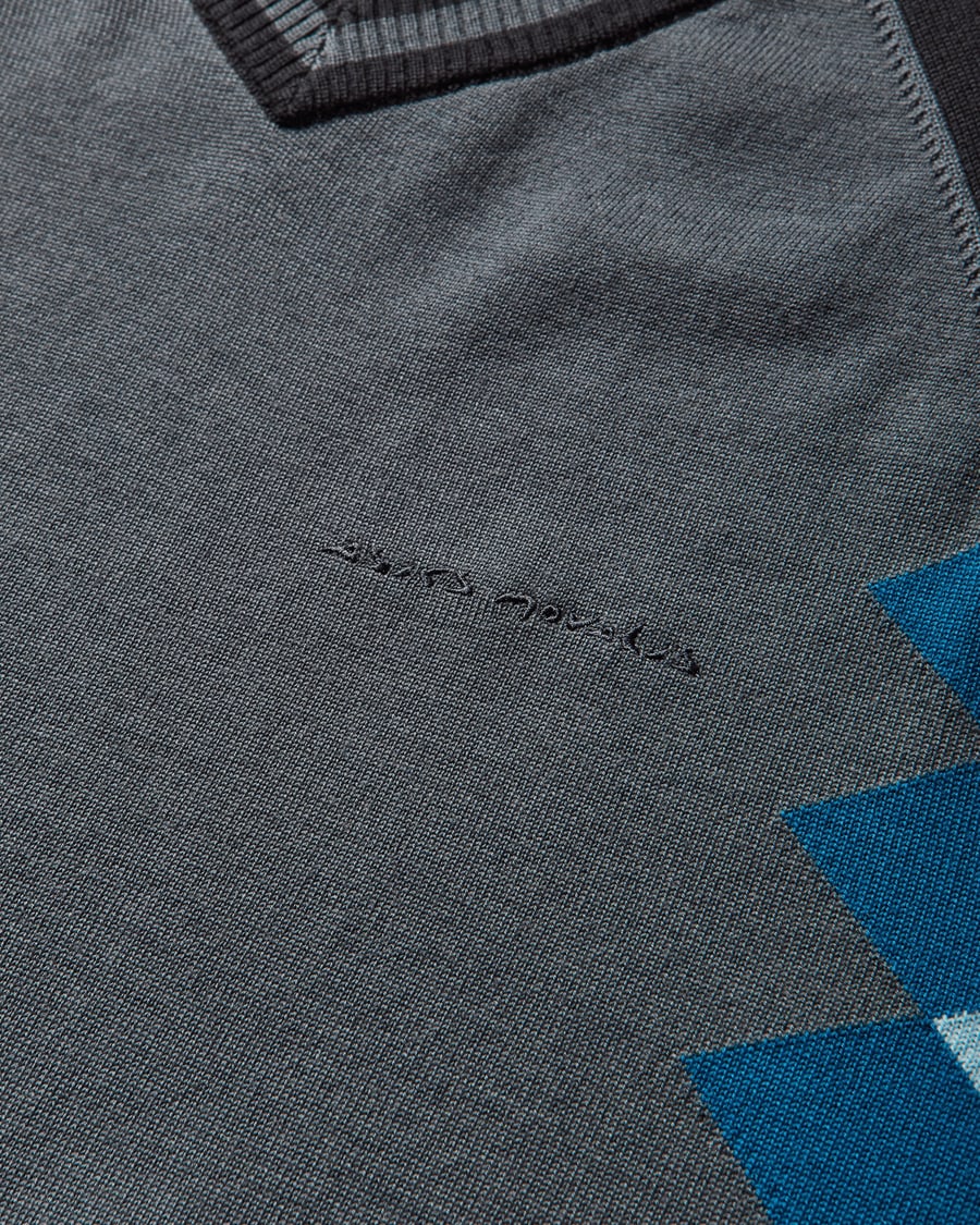 Asics Novalis Laricoid Knit Jumper Anchor Grey / Sky, view 4