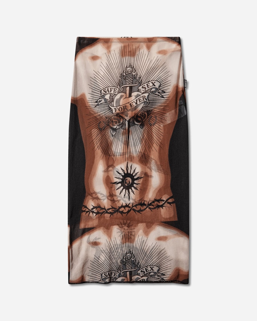 Jean Paul Gaultier Women's Re-Edition Safe Sex Tattoo Long Skirt Black