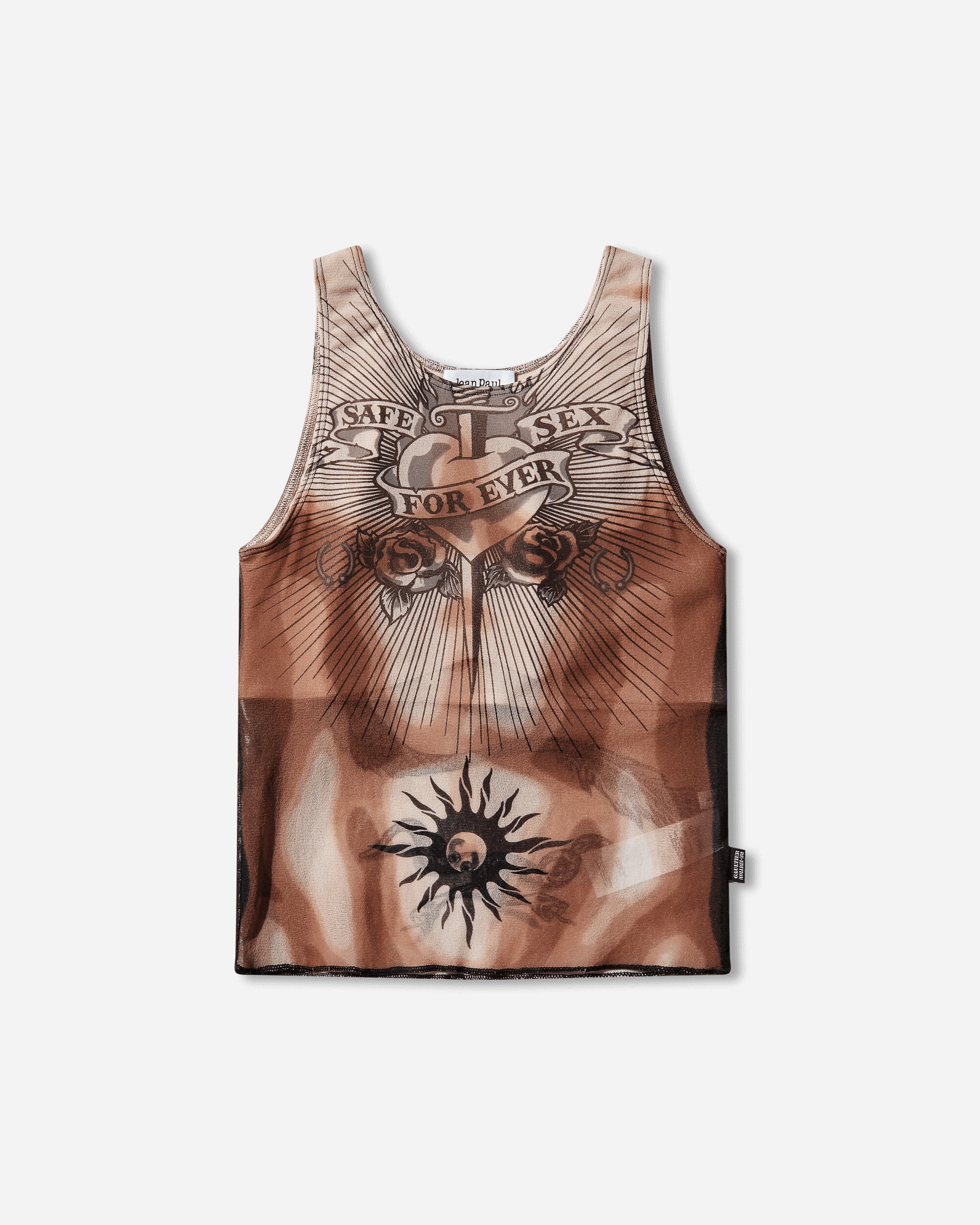 Jean Paul Gaultier Women's Re-Edition Safe Sex Tattoo Top Black
