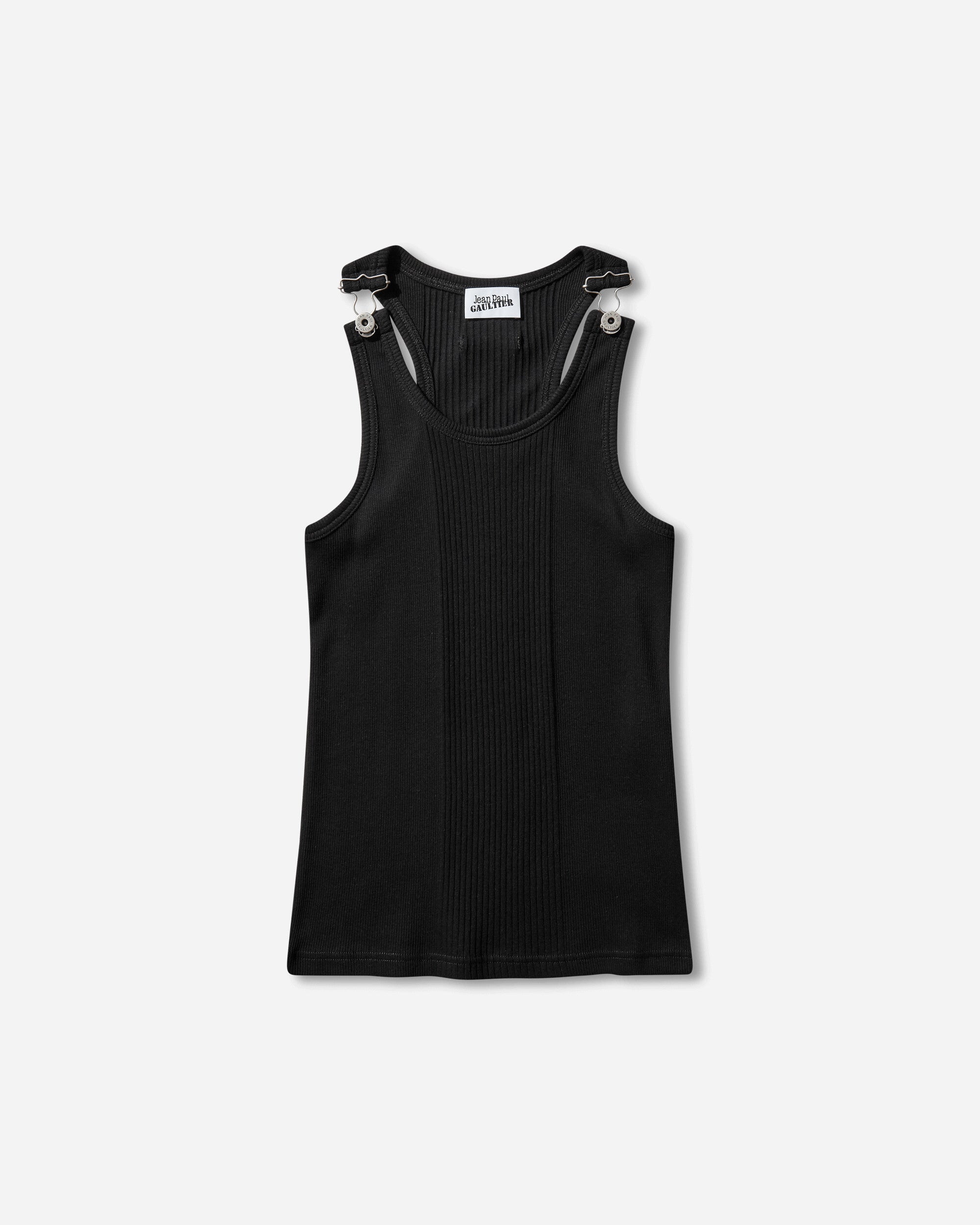 Jean Paul Gaultier Women's Overall Buckles Ribbed Tank Top Black