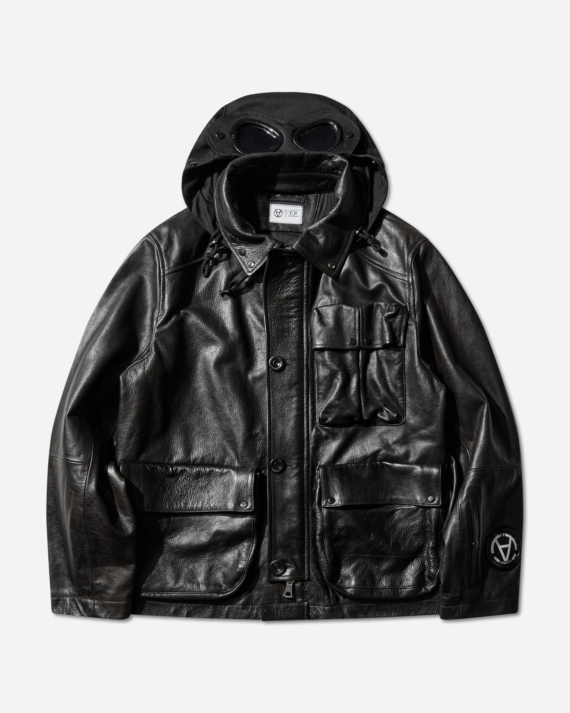 C.P. Company Slam Jam Leather Mille Jacket Black