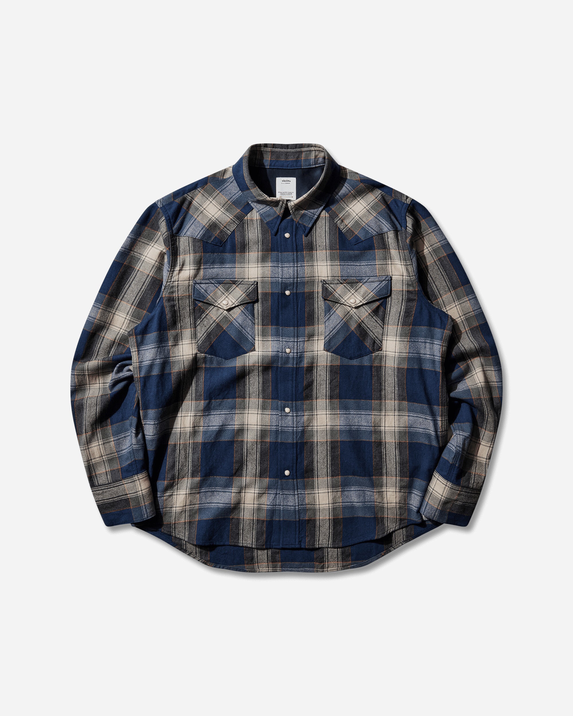 visvim Men's Four Corners Longsleeve Shirt Blue