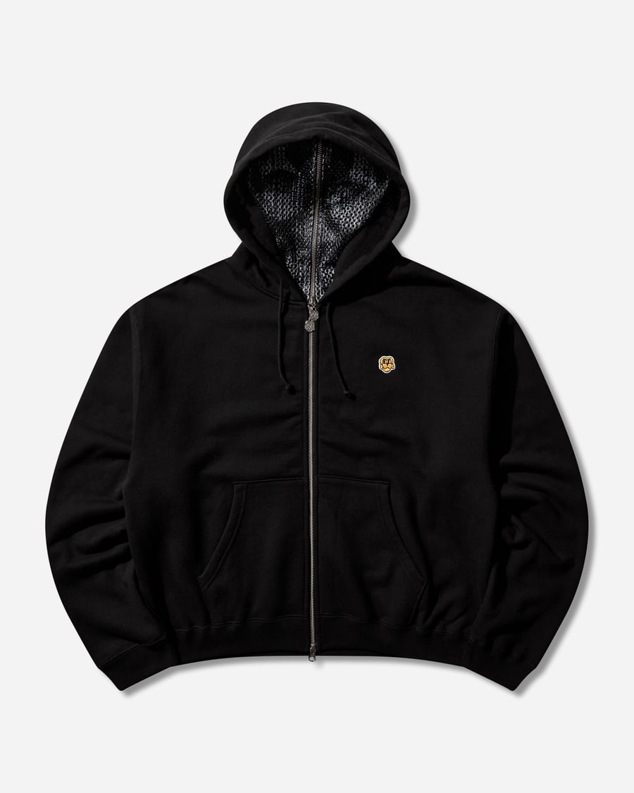Chito Men's Dog Mesh Zip Hoodie Black, view 3